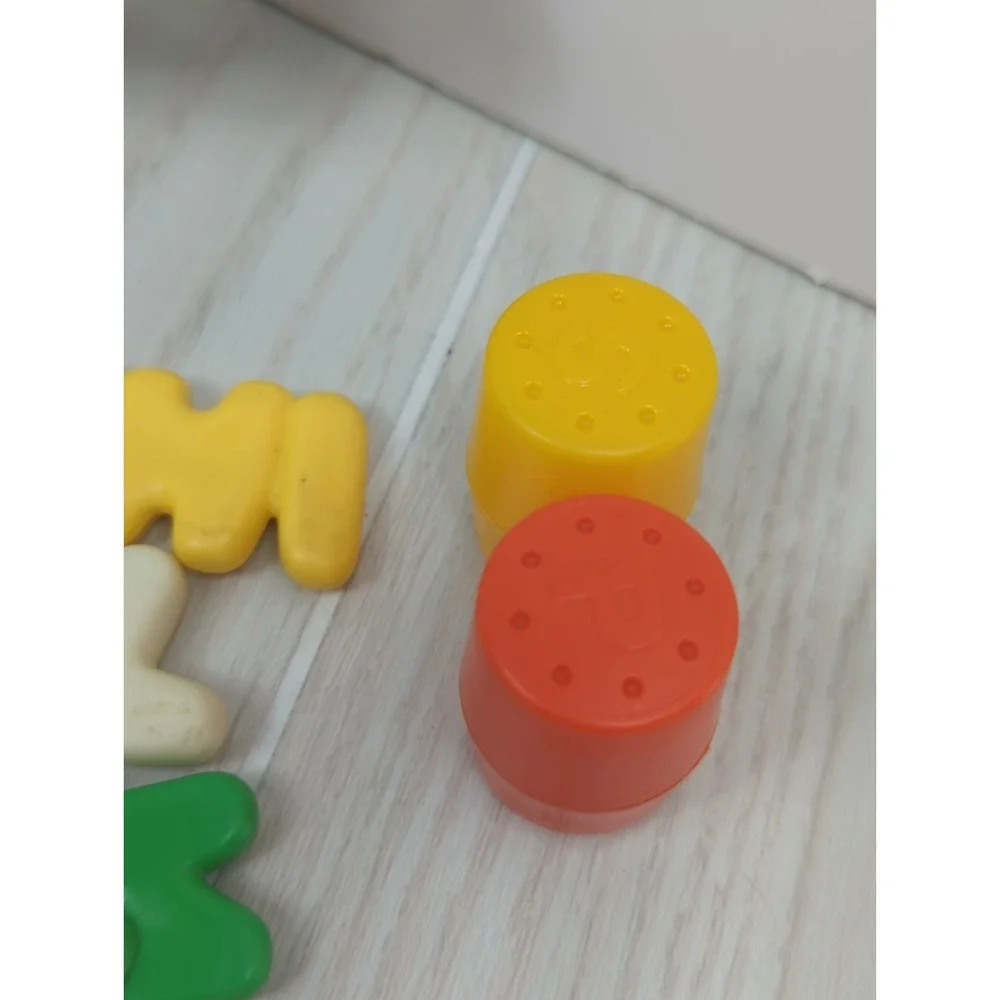 Fisher Vintage Price Fun With Food alphabet soup pot set salt pepper READ USED